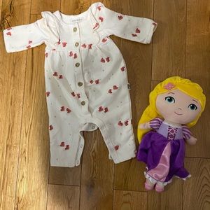 Baby girl ,Cozy Organic Cotton Overall Ice Skiing Coverall